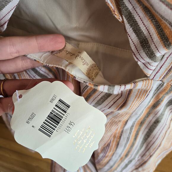 Altar'd State Apricot Striped Romper NWT M Open Tie Back Sleeveless Boho Summer - Picture 5 of 5